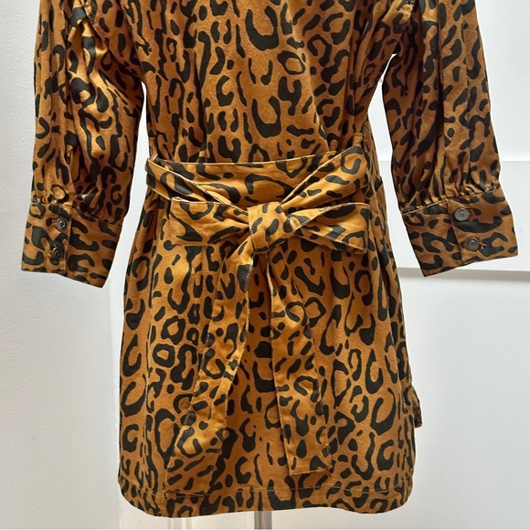 TARGET x Kahlana Barfield Brown Leopard Print LS Utility Denim A-Line Dress - Picture 13 of 15